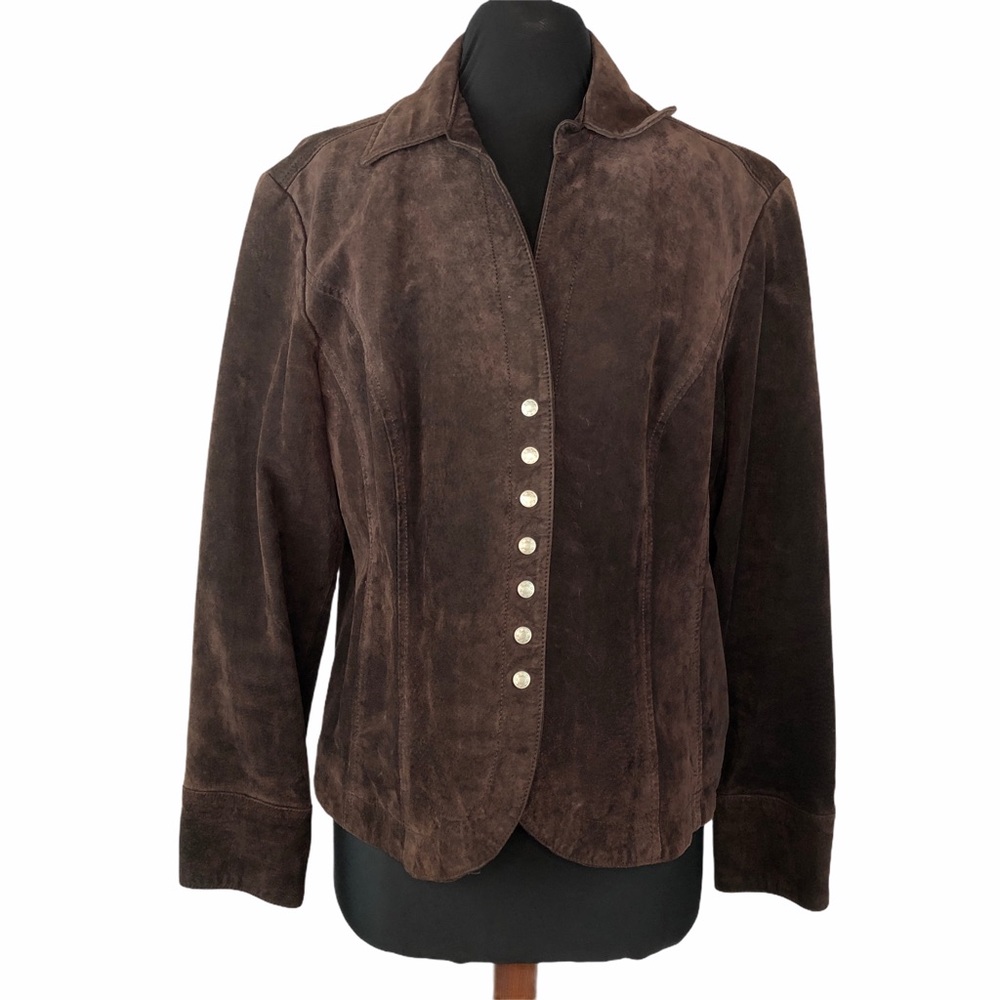 A.M.I Snap Front Suede Jacket